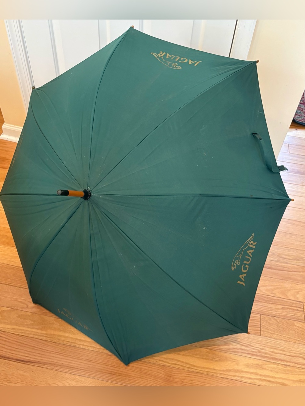 Jaguar Green Golf Umbrella with Wooden Handle - Picture 3 of 4